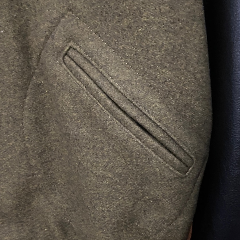 Schott nyc Olive Green and Black Men's  vintage Varsity Jacket - Picture 7 of 16